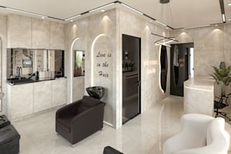 3d beauty nail salon,barber shop,hairdressing,clinic,spa,store interior design