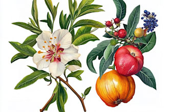 draw your flowers fruits vegetable and botanical plants