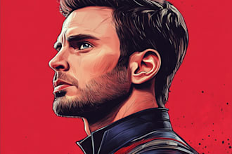 make an illustration with retro comic style