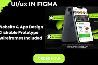 design a website and mobile app UI UX with wireframes and clickable figma