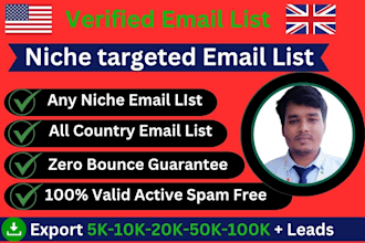 do niche targeted verified bulk email list, b2b, lead generation for marketing