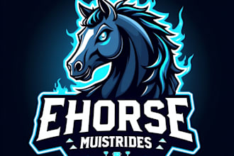 design high quality esport horse mascot logo with creative concepts