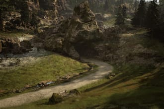 design 3d game environment in unity terrain levels, 3d or unreal engine5