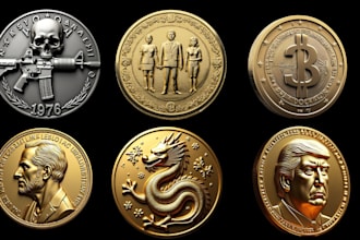 sculpt 3d coin model bas relief 3d medallion 3d award logo for 3d printing