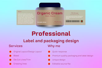 design a package, label, box, mailer box, supplement, pouch, and cosmetic