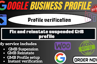 setup, reinstate suspended gmb and do google my business profile verification