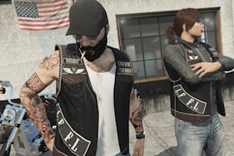 create a custom fivem clothing , mc kuttes, gangster vest ,