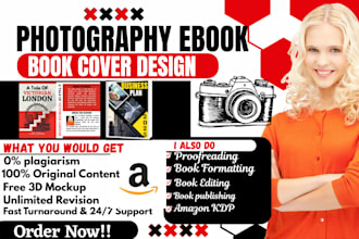 write photography ebook, design photography typography book cover ebook writer
