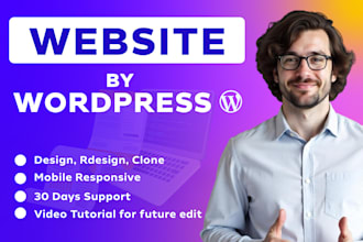 design or develop website by wordpress and clone redesign landing page