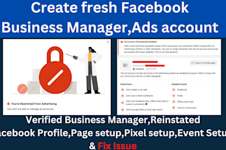 create fresh facebook business manager and ads account