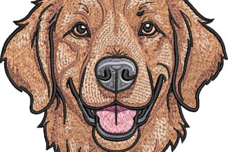 digitize image for embroidery digitizing, logo, embroidery patch design in dst
