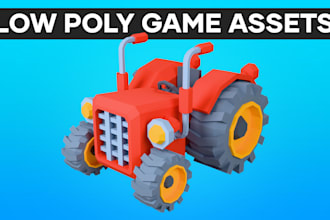 create low poly 3d models and 3d game assets