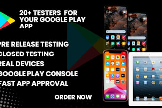 provide 20 testers for google play console android app closed testing play store