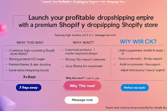 build you an automated dropshipping shopify store shopify website