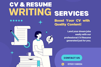 write professional CV resume for jobs