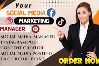 be your instagram facebook social media marketing manager and content creator
