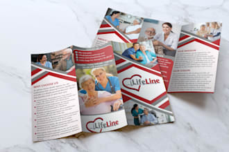 design homecare healthcare flyer, brochure, roll up banner, and business card