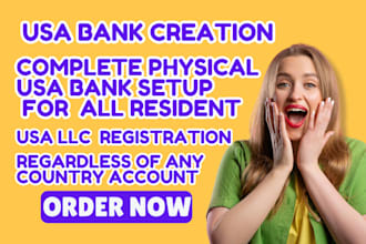 register llc to create USA physical bank account USA bank creation for non USA