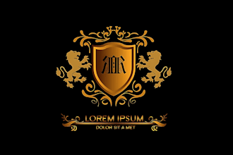 make a modern luxury family crest, heraldic and coat of arms logo
