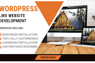 build wordpress lms website with learndash, masterstudy, buddyboss tutor lms pro