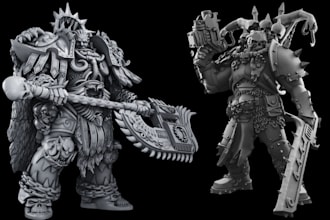 sculpt 3d miniature warhammer figurines 3d model dnd tabletop for 3d printing