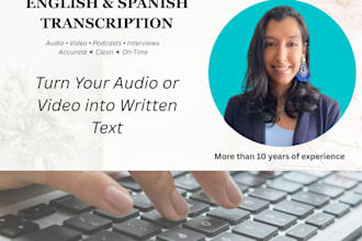 transcribe audio video to text in english spanish