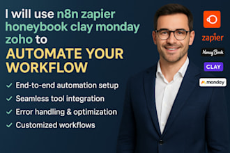 use n8n zaphier honeybook clay monday zoho to automate workflow