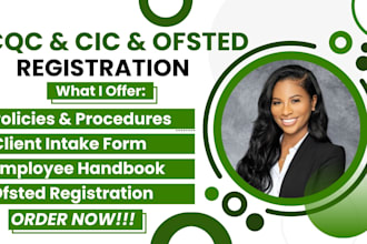 setup cqc registration on cqc portal, ofsted complaince documents, uk bid tender