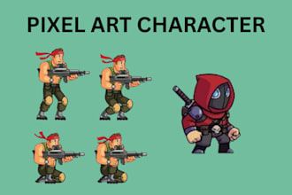 create pixel art animation and sprite sheet for your game character and props