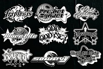 design awesome y2k sticker streetwear logo for you