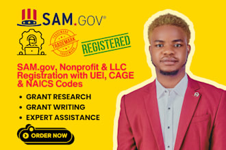 write grant proposal, help with sam gov and llc registration
