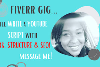 write a youtube script with hook, structure, and SEO friendly format