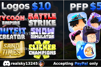 design custom text logo or roblox profile picture