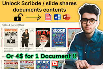 unlock 4 documents contents from scribde and slideshares