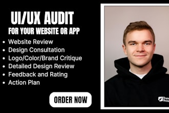review and audit your UI UX app website logo and brand design