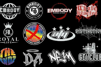 draw modern y2k streetwear and gothic logo design