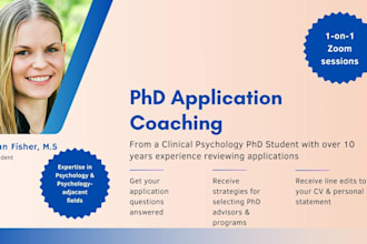 provide psychology phd application strategy and coaching