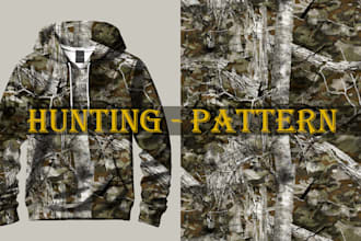 create a hunting seamless camouflage pattern