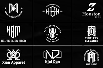 do urban streetwear fashion clothing brand initial letters logo or your business