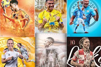 design eye catching match day posters and social media graph