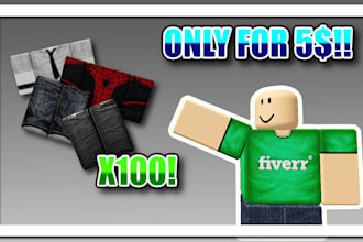 give you 100 premade roblox clothing