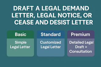 draft a professional legal demand letter, legal notice, cease and desist letter