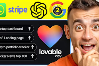 develop lovable ai web apps, saas mvp , and website using bolt, supabase, replit