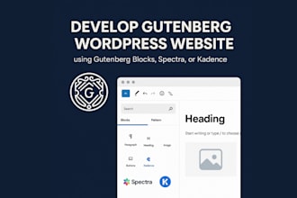 develop gutenberg wordpress website using gutenberg blocks, acf, scf, or kadence