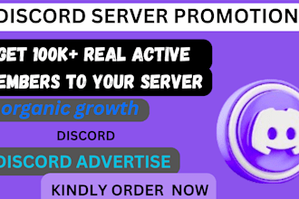 advertise, grow and boost your discord server, organic promotion to get members