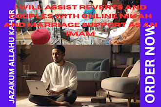 assist reverts and couples with online nikah and marriage support as an imam