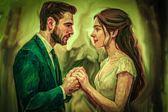 create watercolor canvas wall art and engagement portrait