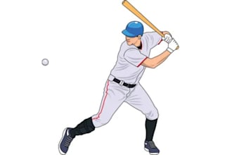 draw baseball illustration, volleyball, handball, football, athlete of you