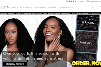 design beauty website hair extension skincare beauty shopify dropshipping store