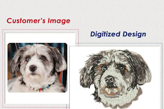 do embroidery digitizing logo, image into dst pes emb in just 1 hour